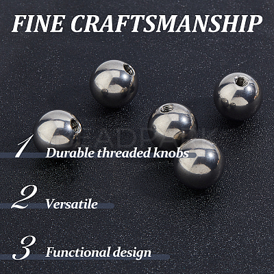 5Pcs 304 Stainless Steel Round Cord End Caps STAS-FH0002-40C-1