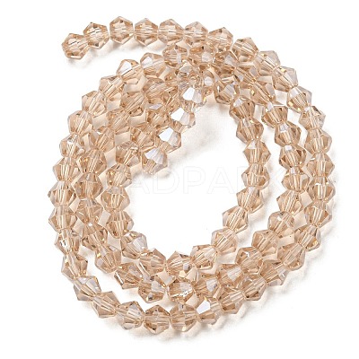 Transparent Electroplate Glass Beads Strands GLAA-F029-4mm-C12-1