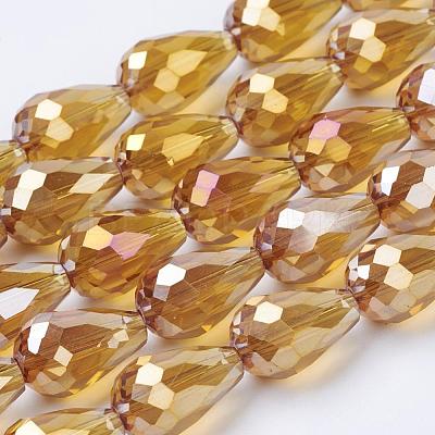 Electroplate Glass Beads Strands EGLA-D015-15x10mm-21-1