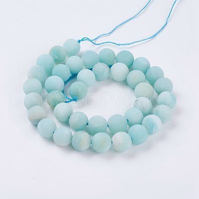 Natural Amazonite Beads Strands G-J376-19F-10mm-1