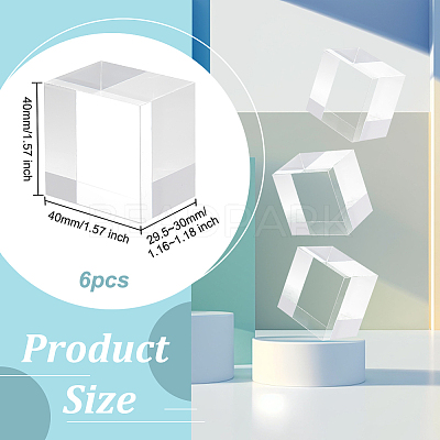 Square Transparent Acrylic Jewelry Display Pedestals ODIS-WH0001-47B-1
