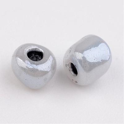 DIY Craft Beads 6/0 Ceylon Round Glass Seed Beads X-SEED-A011-4mm-156-1