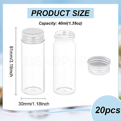 20Pcs Glass Bead Containers CON-BC0007-31B-1