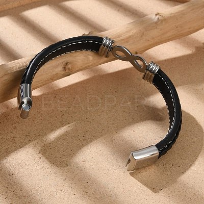Braided Microfiber Leather Cord Bracelets for Men BJEW-Z081-07P-02-1