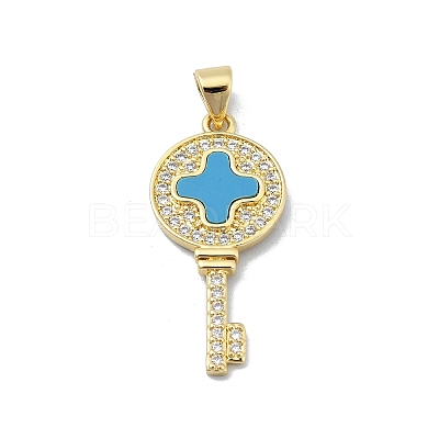 Brass Micro Pave Clear Cubic Zirconia Pendants KK-A221-03C-G-1
