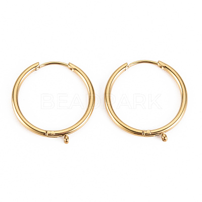 316 Surgical Stainless Steel Huggie Hoop Earring Findings STAS-S116-257A-G-1