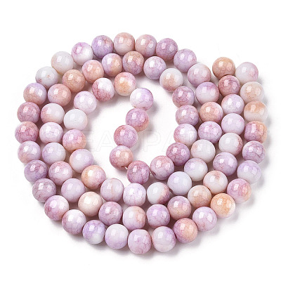 Ombre Effect Dyed Crackle Glass Beads X1-GLAA-T031-10mm-01N-1