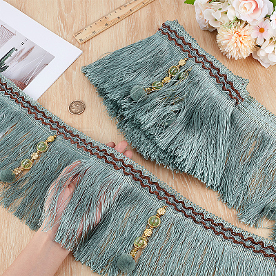 4M Polyester Fringe Tassel Trim DIY-OC0013-37A-1