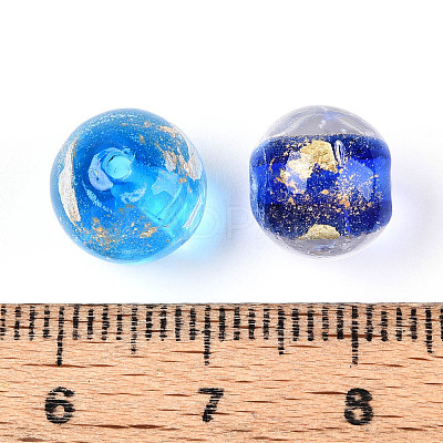 Handmade Gold & Silver Foil Glass Beads FOIL-N030-03A-01-1