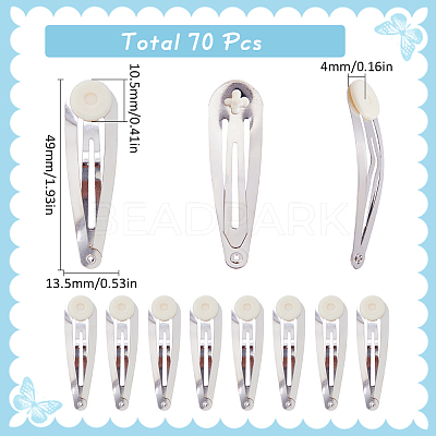 70Pcs Alloy Snap Hair Clip Finding AJEW-SC0003-36-1