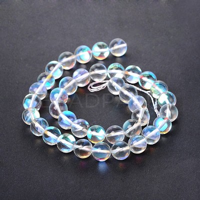 Synthetical Moonstone Round Beads Strands G-M049-10mm-02J-1
