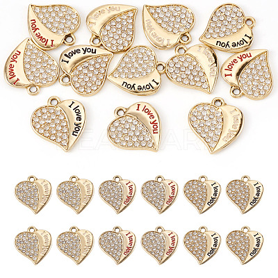 12Pcs 3 Colors Alloy Rhinestone Pendants FIND-TA0010-31-1