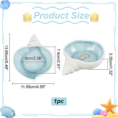 Conch Shape Ceramics Ashtray DIY-WH0430-617G-1