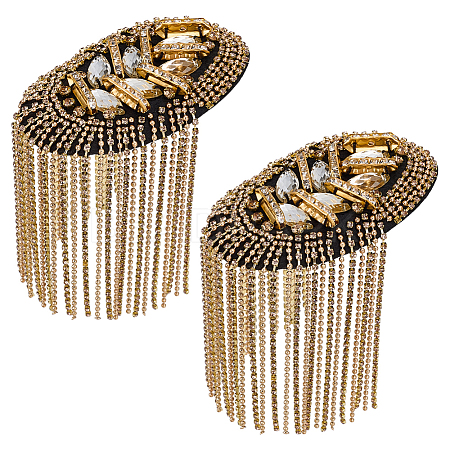 Non-woven Fabric with Rhinestones and Iron Epaulettes DIY-WH0671-431B-1