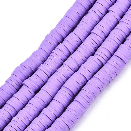 Handmade Polymer Clay Beads Strands CLAY-R089-6mm-113-1