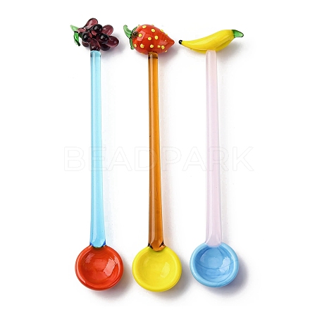 Handmade Glass Fruits Spoons AJEW-A067-01-1