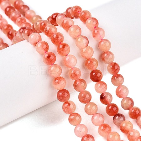 Dyed Natural White Jade Beads Strands G-T138-6mm-210-18-1