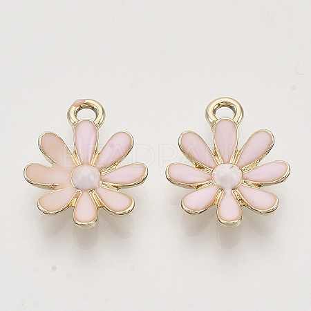 Light Gold Plated Alloy Pendants LS-ENAM-T009-39C-1