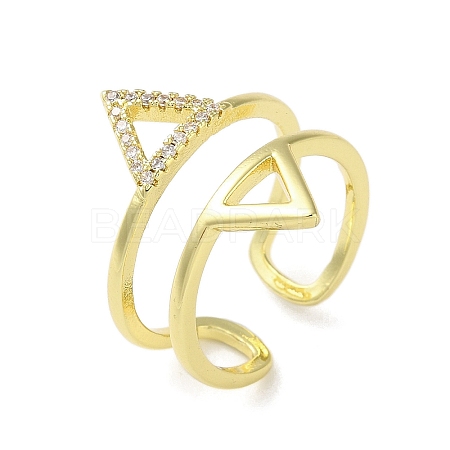 Brass Triangle Open Cuff Ring RJEW-A042-02-1