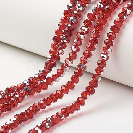 Electroplate Transparent Glass Beads Strands EGLA-A034-T3mm-M05-1