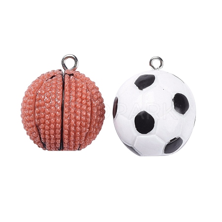 16Pcs 2 Colors Opaque Resin Pendants RESI-LS0001-03P-1