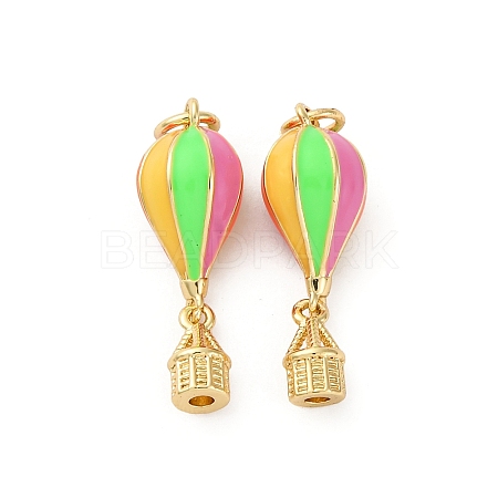 Brass Enamel Pendants KK-Q098-06G-1