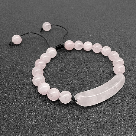 Natural Rose Quartz Bead Braided Bead Bracelets for Women Men LS5537-10-1