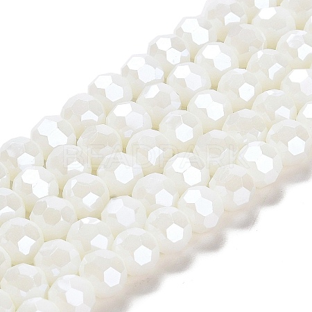 Electroplate Opaque Glass Beads Strands EGLA-A035-P8mm-A01-1
