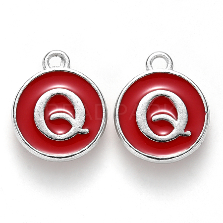 Platinum Plated Alloy Enamel Charms ENAM-S118-03Q-P-1