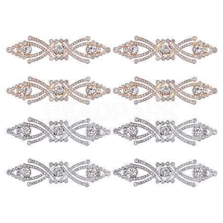 8 Pairs 2 Colors Alloy Plastic Interlocking Clasps FIND-CA0010-90A-1