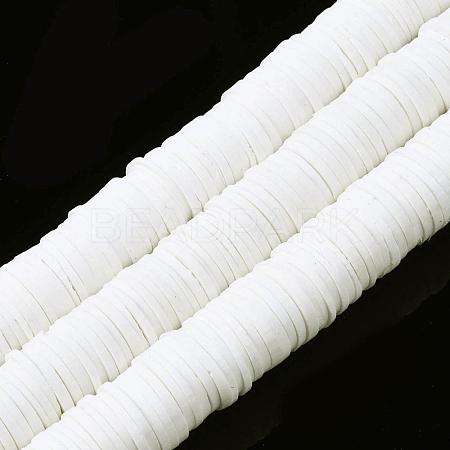 Flat Round Handmade Polymer Clay Beads CLAY-R067-12mm-17-1
