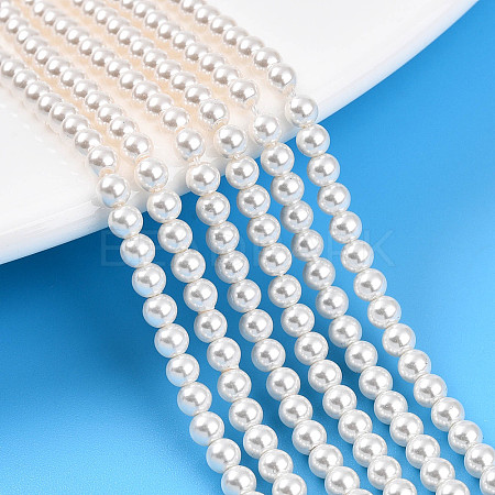 Baking Paint Pearlized Glass Pearl Bead Strands HY-N002-3mm-A11-1