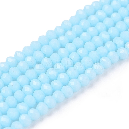 Opaque Solid Color Imitation Jade Glass Beads Strands EGLA-A044-P1mm-D06-1
