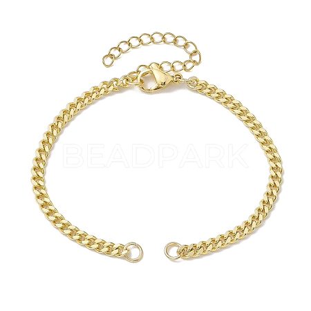 Brass Curb Chain Bracelet Making AJEW-JB01218-1