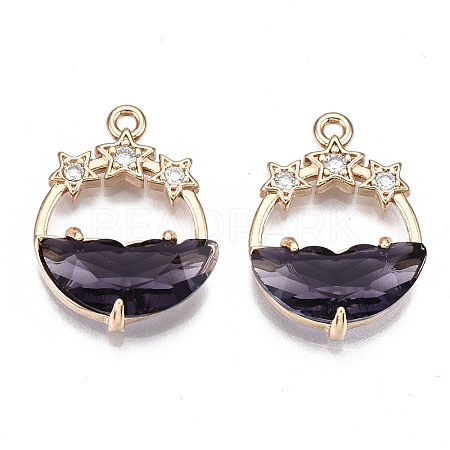 Faceted Transparent Glass Pendants GLAA-T020-18C-1