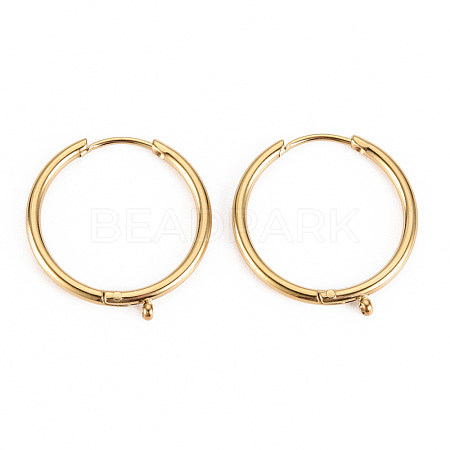 316 Surgical Stainless Steel Huggie Hoop Earring Findings STAS-S116-257A-G-1
