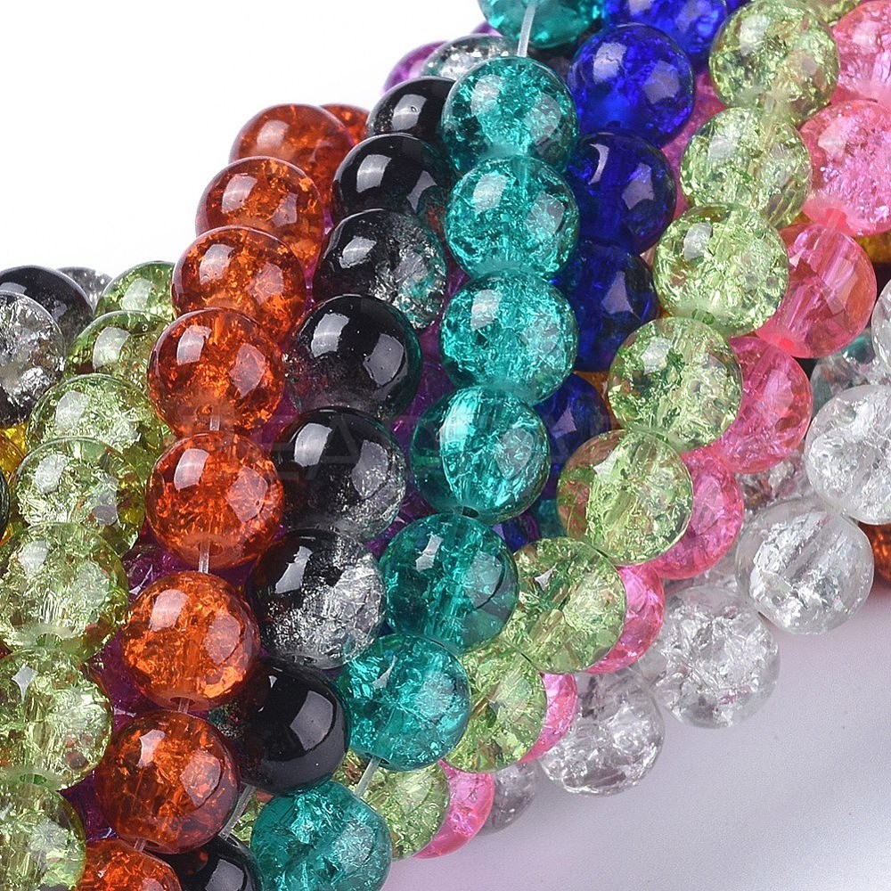 Round Crackle Glass Beads - Beadpark.com