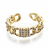 Brass Micro Pave Clear Cubic Zirconia Cuff Rings RJEW-S045-011G-NR-3
