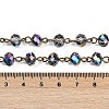 Handmade Electroplate Glass Faceted Rondelle Beads Chains for Necklaces Bracelets Making AJEW-JB00145-01-4