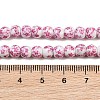 Handmade Flower Printed Porcelain Ceramic Beads Strands X-PORC-M005-6mm-03-3