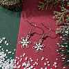Non-Tarnish Hollow Christmas Snowflake 201 Stainless Steel Dangle Earrings for Women EJEW-JE05875-4