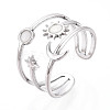 304 Stainless Steel Cuff Rings Components X-STAS-N113-03P-1