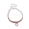 Adjustable 3-Row Iron Rhinestone Cup Chain Pet Collars LS-AJEW-A054-01E-1