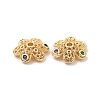 Brass with Clear Cubic Zirconia Bead Caps KK-Q773-08G-2