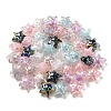 UV Plating Rainbow Iridescent Transparent Acrylic Beads OACR-C007-06-3