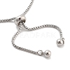 Brass Pave Clear Cubic Zirconia Rectangle Box Chain Slider Bracelets BJEW-YWC0002-05A-P-3