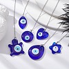 6Pcs 6 Styles Glass Evil Eye Pendant Decorations HJEW-JM01294-4