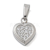 Ion Plating(IP) 304 Stainless Steel Micro Pave Cubic Zirconia Pendants STAS-Z107-02P-04-1
