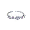 Brass Micro Pave Clear Cubic Zirconia Cuff Open Rings WG8A69B-02-2