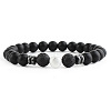 Round Natural Howlite Beaded Stretch Bracelets for Women Men XP2963-2-1